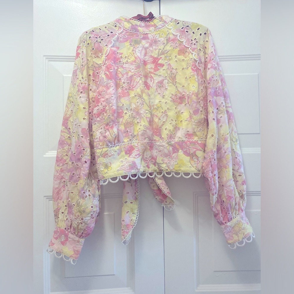 River Island long sleeves Floral Backless Top ASOS size US 8 UK 12